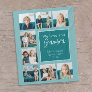 Couverture Polaire Collage photo turquoise & blanc 8 - We Love Grand-