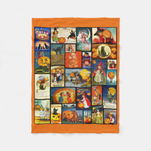 Couverture Polaire Collage vintage des cartes Halloween