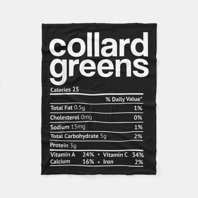 Couverture Polaire Collard Greens Nutrition Facts Funny Thanksgiving  (Devant)