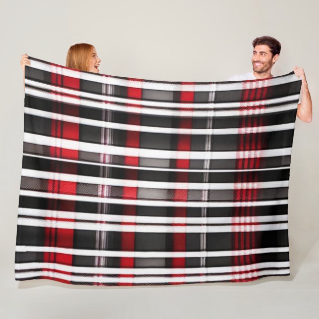 Couverture Polaire Collection Abstraite de plaid rouge (En situation)