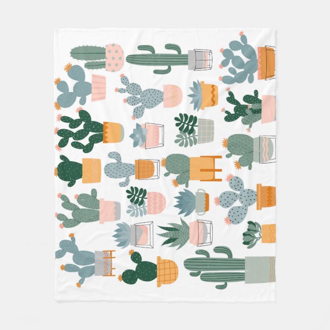 Couverture Polaire Collection Cactus dans Pots Design (Devant)