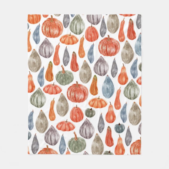 Couverture Polaire Collection Citrouille couleur aquarelle  (Devant)