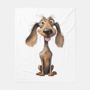 Couverture Polaire Collection d'art de race de chien de dessin animé