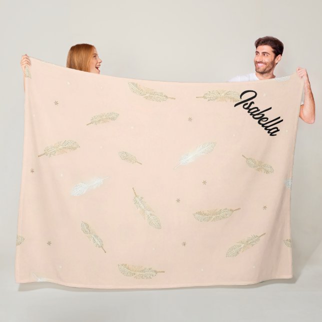 Couverture Polaire Collection de luxe Boho Moderne Plumes (En situation)