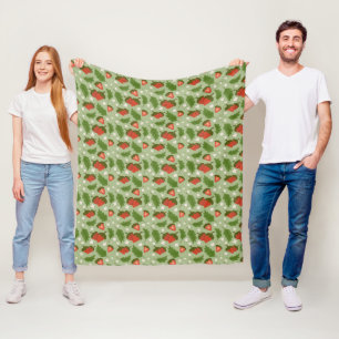 Couverture Polaire Collection de Motifs de paniers de fruits - Fraise