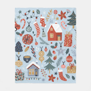 Couverture Polaire Collection de Noël d'éléments décoratifs d'hiver