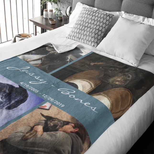 Couverture Polaire Collection de photos pour animaux de compagnie Mem (Capture precious pet moments with our Modern Pet Photo Collage Fleece Blanket.)