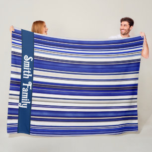Couverture Polaire Collection été tendance Marine Blue Boat Stripes