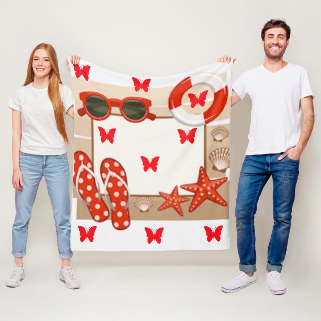 Couverture Polaire Collection Jolie en Pois - Blanche en polaire (En situation)