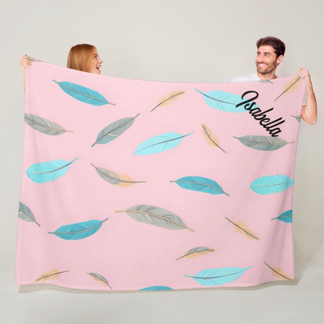 Couverture Polaire Collection Luxe Boho Popular Feathers (En situation)