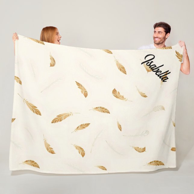 Couverture Polaire Collection Luxueuse Moderne Boho Feathers (En situation)