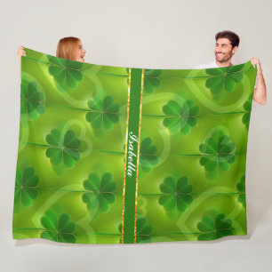 Couverture Polaire Collection moderne de trèfle vert 4 listes