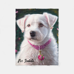 Couverture Polaire Collection Petit Chien Et Rose