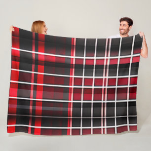 Couverture Polaire Collection populaire Abstraite rouge noir plaid