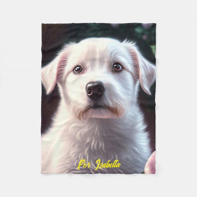 Couverture Polaire Collection rose Et Petits Chiens (Devant)