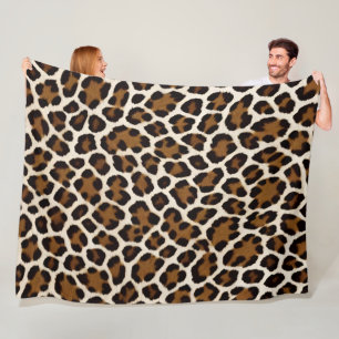 Couverture Polaire Collection tendance Leopard blanc haut de gamme