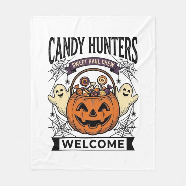 Couverture Polaire Collectionneur de bonbons Halloween Gravure vintag (Devant)