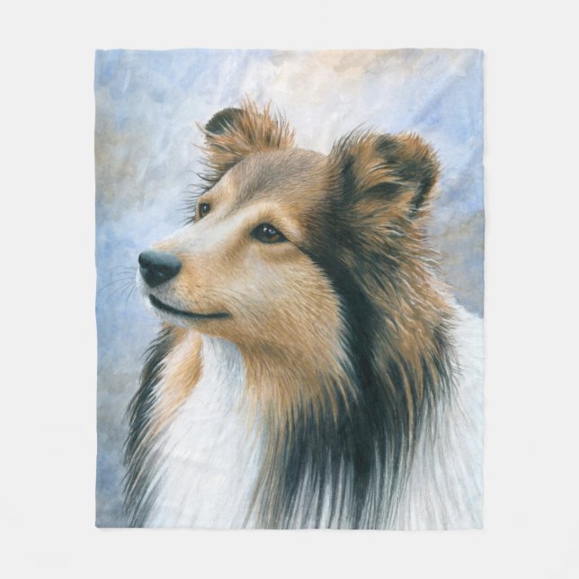 Couverture Polaire Colley de Sheltie du chien 122 (Devant)