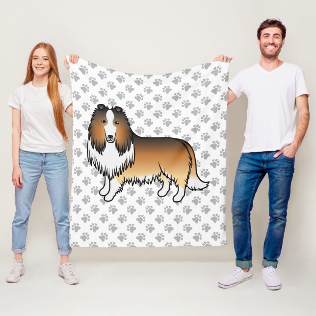 Couverture Polaire Colley Rough Sable Chien de Dessin Animé Mignon &  (En situation)