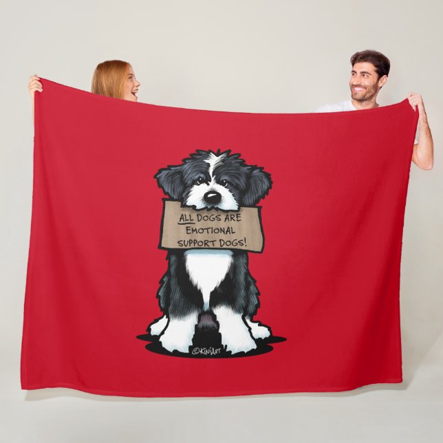 Couverture Polaire Collie avec signe (En situation)