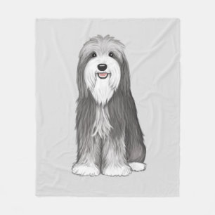 Couverture Polaire Collie hérissée   Cute Cartoon Chien Jetant une co