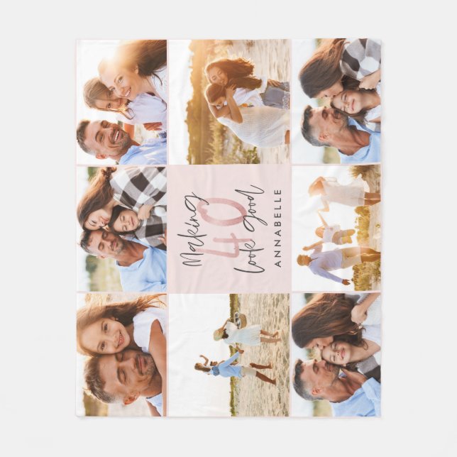 Couverture Polaire Colloque photo-parties scintillant rose de 40 ans  (Devant)