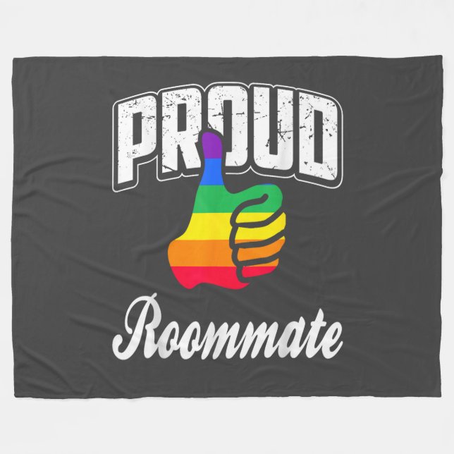Couverture Polaire  Colocataire Gay Pride (Devant (Horizontal))