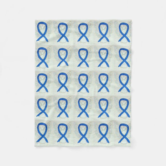 Couverture Polaire Colon Cancer Sensibilisation Ribbon Soft Fleece Bl (Devant)