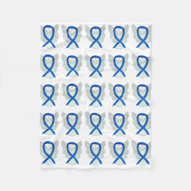 Couverture Polaire Colon Cancer Sensibilisation Ribbon Soft Fleece Bl (Devant)