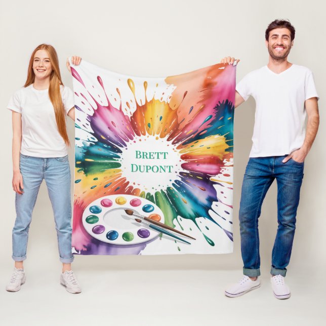 Couverture Polaire Color Splash Art Birthday Bash Gift (En situation)