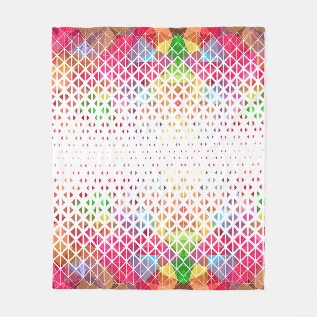 Couverture Polaire Coloré avec un motif géométrique (Devant)