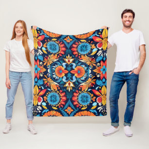 Couverture Polaire Coloré Boho Élégance florale : Mandala vibrant