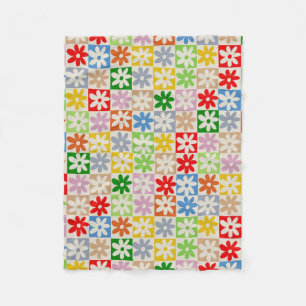 Couverture Polaire Coloré Gras À damiers Fleur Motif Y2K