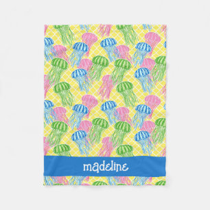 Couverture Polaire Coloré Tropical Jellyfish Motif Personnalisé