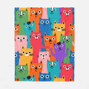 Couverture Polaire Colorful cats
