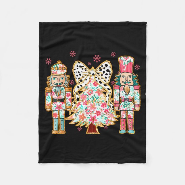 Couverture Polaire Colorful Coquette Bow Floral Nutcracker Christmas  (Devant)