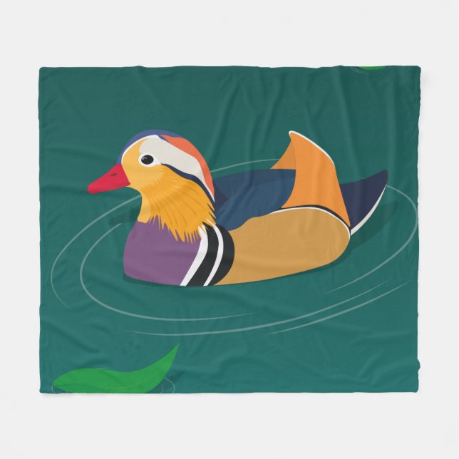 Couverture Polaire Colorful Mandarin Duck Modern Digital Art (Devant (Horizontal))