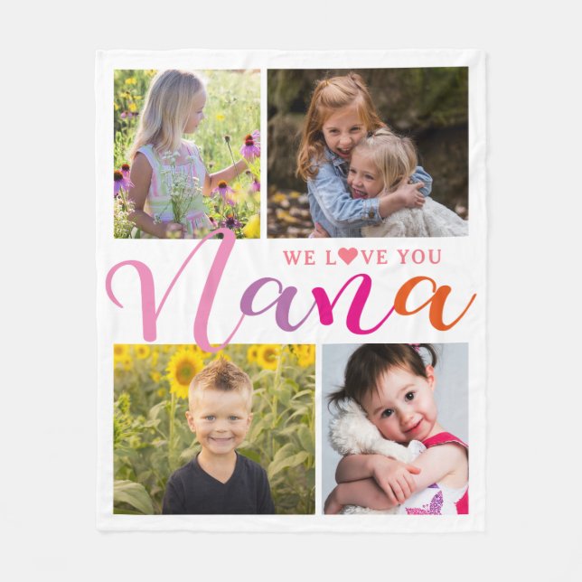 Couverture Polaire Colorful Nana We Love You Photo Collage (Devant)