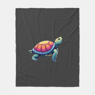 Couverture Polaire Colorful Splash Eastern Box Turtle (1)