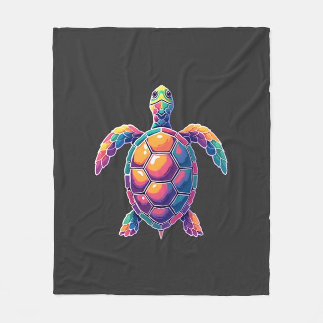 Couverture Polaire Colorful Splash Eastern Box Turtle (2) (Devant)
