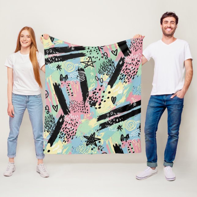 Couverture Polaire Colorful Urban Graffiti Pattern (12) (En situation)