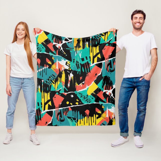 Couverture Polaire Colorful Urban Graffiti Pattern (13) (En situation)