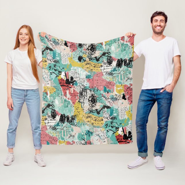 Couverture Polaire Colorful Urban Graffiti Pattern (2) (En situation)