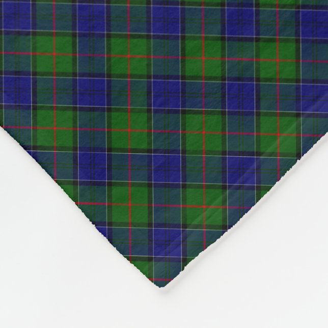 Couverture Polaire Colquhoun tartan bleu vert plaid (Coin)