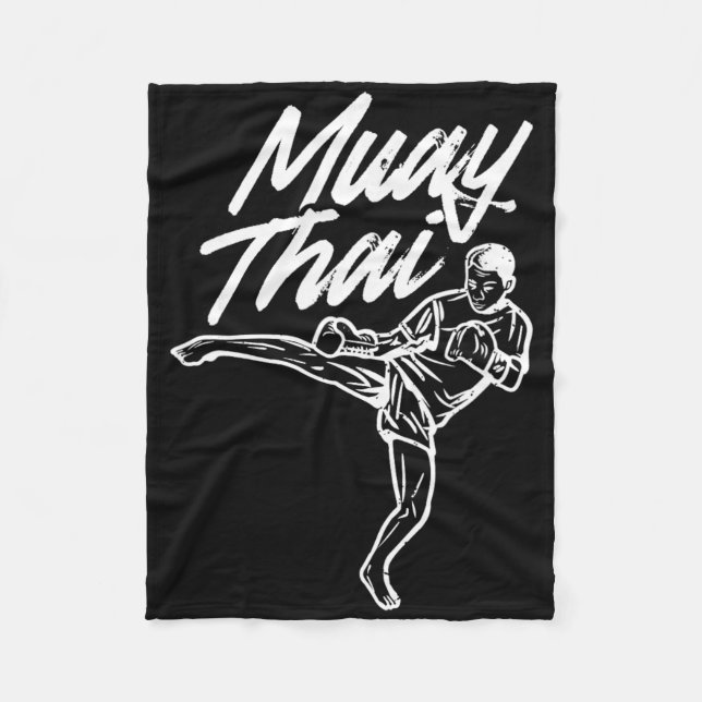 Couverture Polaire Combattant d'arts martiaux thaïlandais Muay Thai c (Devant)