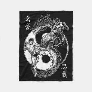 Couverture Polaire Combattant MMA Dragon Yin Yang Coup de Genou Mixte