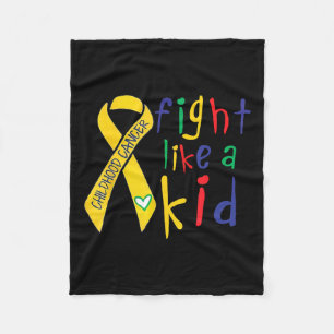 Couverture Polaire Combattre comme Kid Gold Ribbon Enfance Cancer Awa