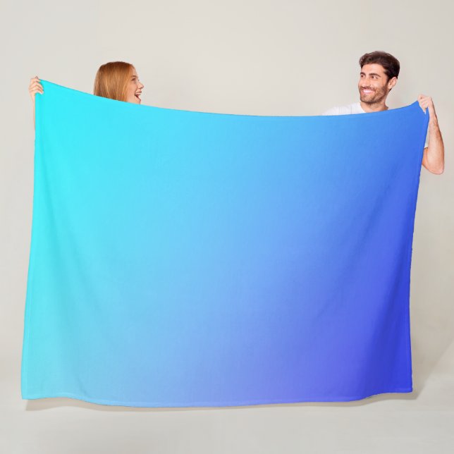 Couverture Polaire Combinaison de couleurs bleu Two Tone  (En situation)