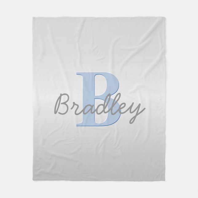 Couverture Polaire Combinaison de couleurs modifiables Monogram Bleu  (Devant)