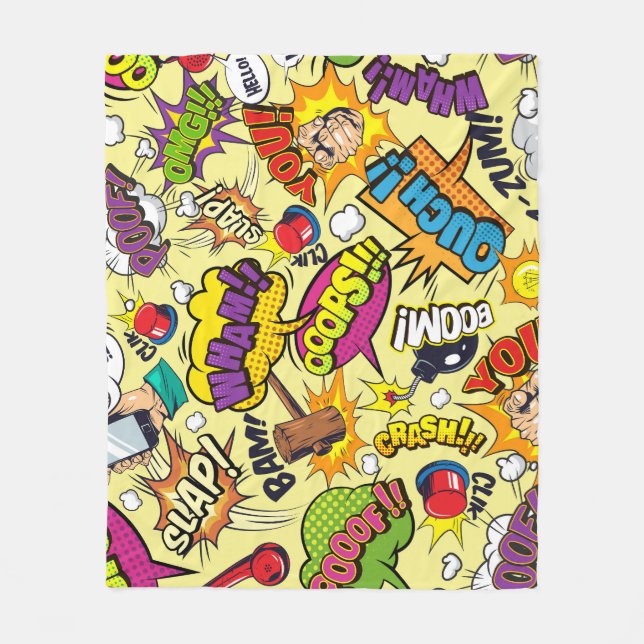 Couverture Polaire Comic Elements Motif coloré (Devant)